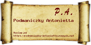 Podmaniczky Antonietta névjegykártya