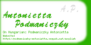 antonietta podmaniczky business card